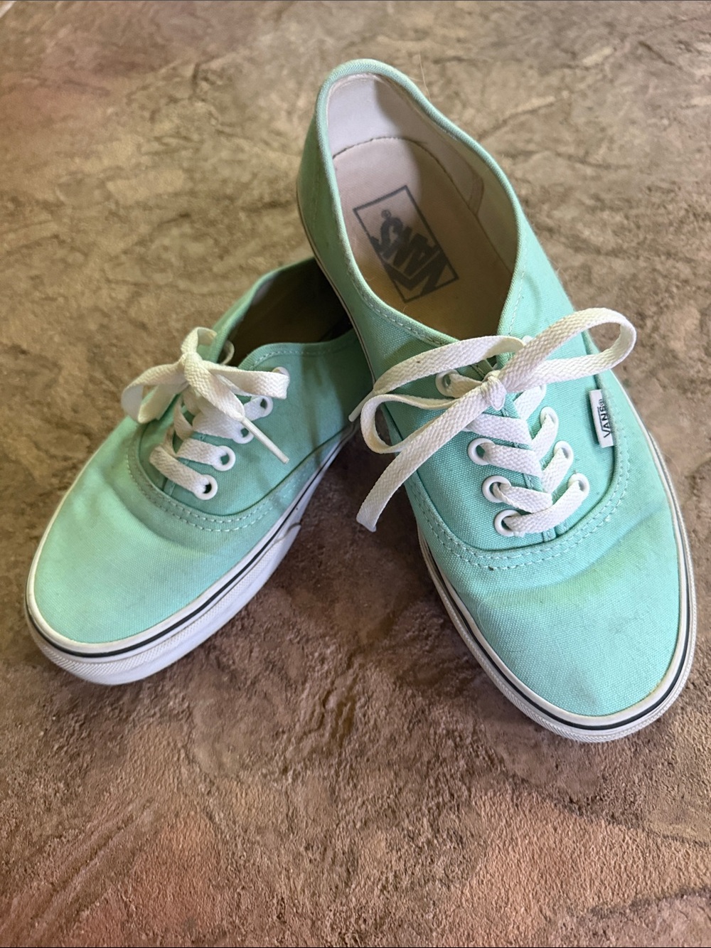 Vans Low-Top Canvas Sneakers in Mint Green